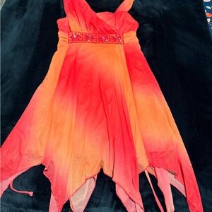 My Michelle Radiant Red and Orange Kids Costume Dress